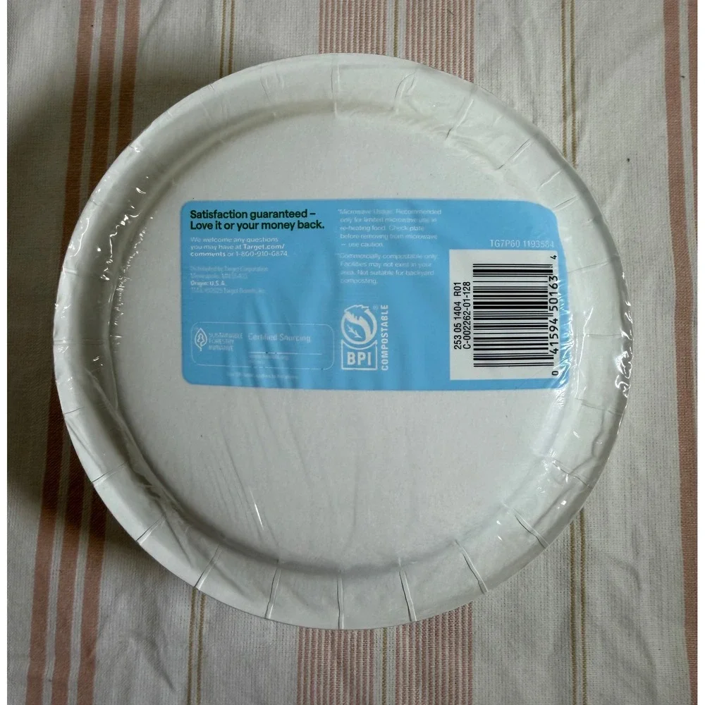 Up & Up Football Paper Plates 6.875 Inch Heavy Duty 60 Count Game Day Party